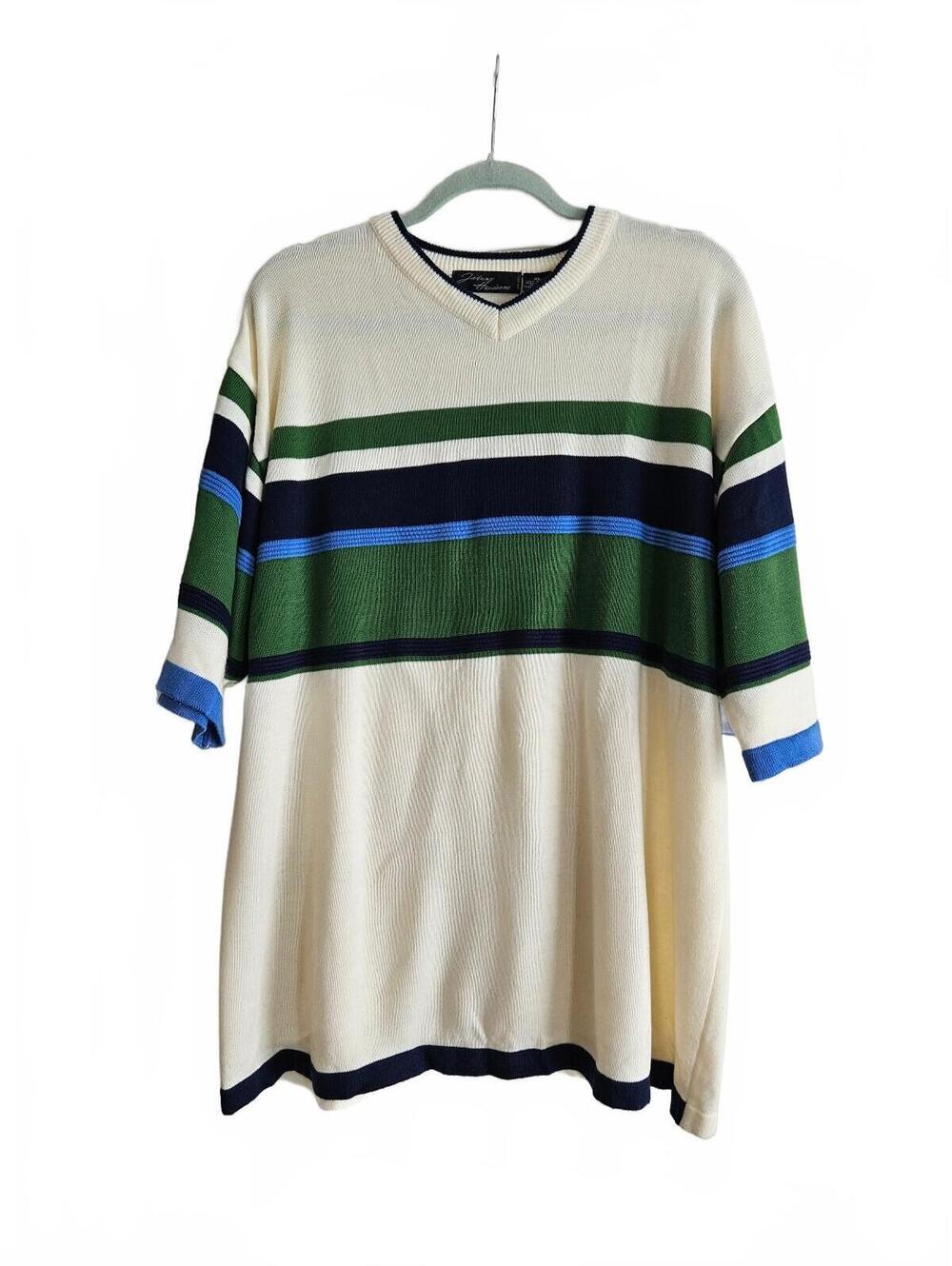 90s Johnny Handsome Colorblock Striped Knit Skate Tee Men's-XL-Vintage 90s Style
